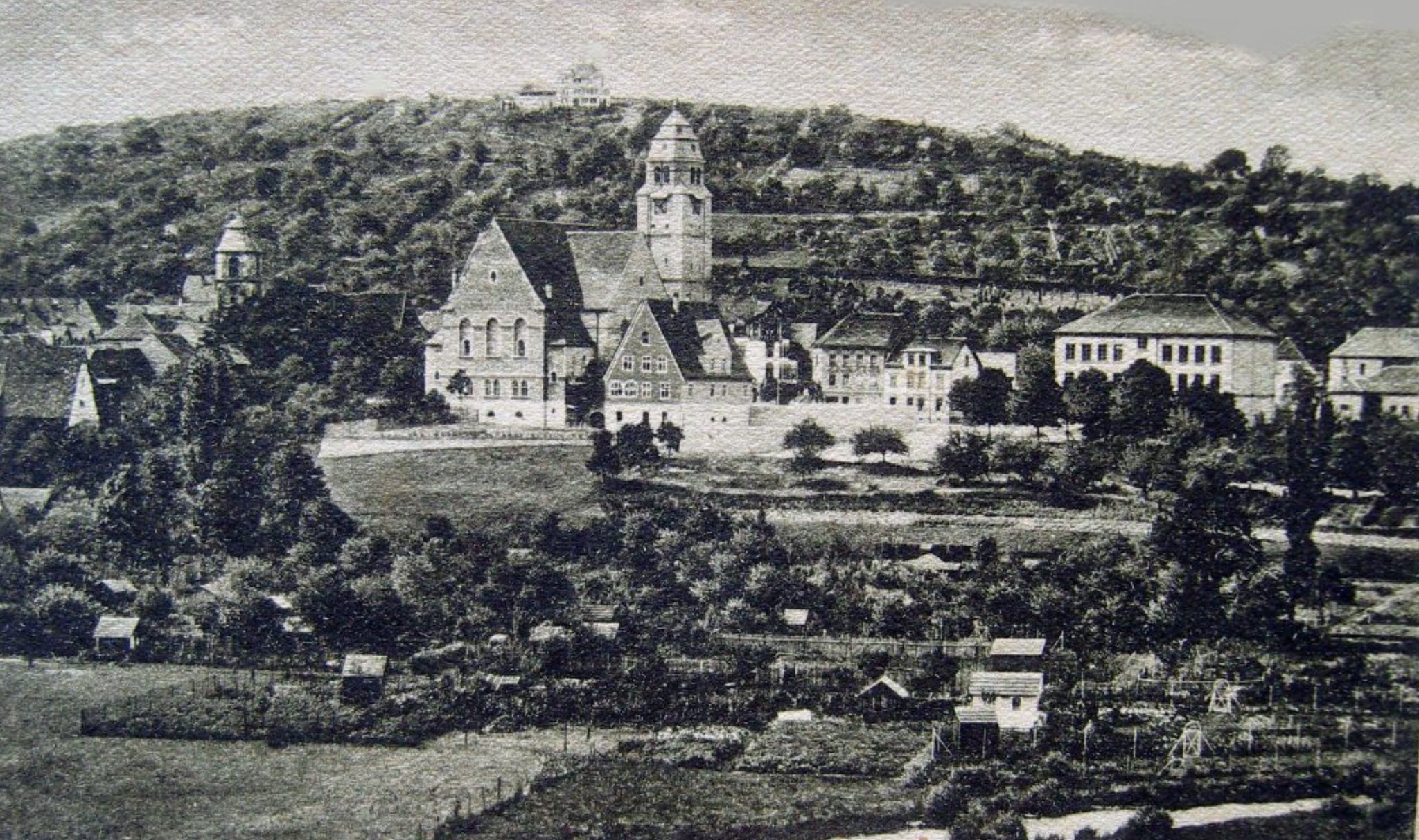 Broetzingen und Weststadtpark in den 1930er Jahren - historische Luftaufnahme